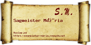 Sagmeister Mária névjegykártya